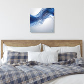 Blauw en Wit Canvas Afdruk (Insitu (Slaapkamer))