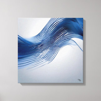 Blauw en Wit Canvas Afdruk