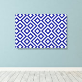 Blauw en wit canvas afdruk (Insitu (Houten vloer))