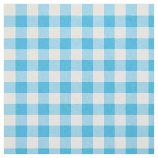  Blauw en Wit Check Gingham Fabric Stof (Swatch)