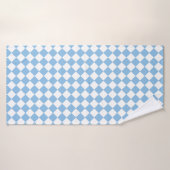 Blauw en Wit Checker Diamant Patroon Badhanddoek (Badhanddoek)
