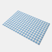 Blauw en Wit Checker Diamant Patroon Deurmat (Schuin)