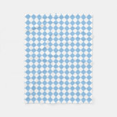 Blauw en Wit Checker Diamant Patroon Fleece Deken (Voorkant)