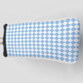 Blauw en Wit Checker Diamant Patroon Golfheadcover (Voorkant)