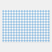 Blauw en Wit Checker Diamant Patroon Inpakpapier Vel (Voorkant 2)