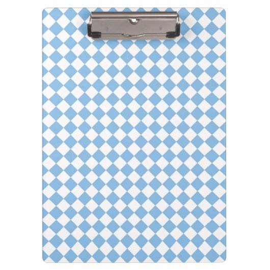 Blauw en Wit Checker Diamant Patroon Klembord (Voorkant)