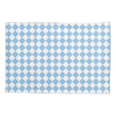 Blauw en Wit Checker Diamant Patroon Kussensloop (Achterkant-Links)