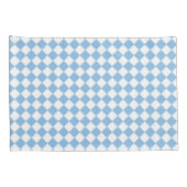 Blauw en Wit Checker Diamant Patroon Kussensloop (Achterkant-Rechts)