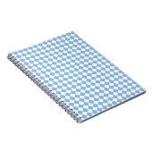 Blauw en Wit Checker Diamant Patroon Notitieboek (Rechterzijde)