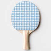 Blauw en Wit Checker Diamant Patroon Tafeltennisbatje (Achterkant)