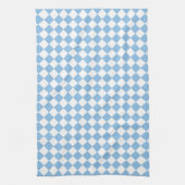 Blauw en Wit Checker Diamant Patroon Theedoek (Verticaal)