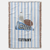 Blauw en wit Cheerleader - aangepaste mandje Deken (Voorkant Verticaal)