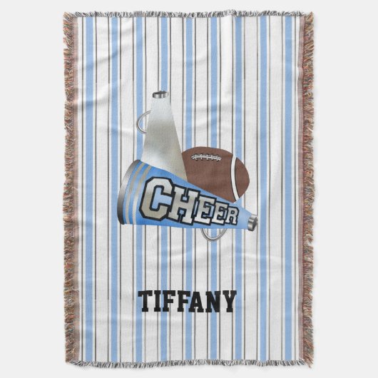Blauw en wit Cheerleader - aangepaste mandje Deken (Voorkant Verticaal)