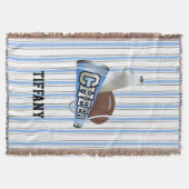 Blauw en wit Cheerleader - aangepaste mandje Deken (Voorkant)