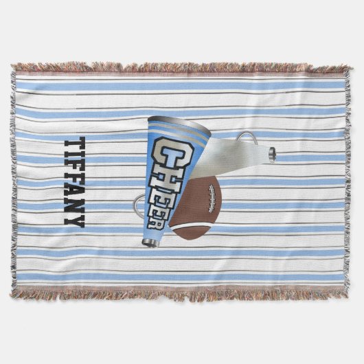 Blauw en wit Cheerleader - aangepaste mandje Deken (Voorkant)