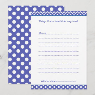 Blauw en wit Chevron Advice List voor Nieuwe Moede Kaart