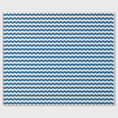 Blauw en wit Chevron Cadeaupapier (Vlak)