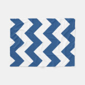 Blauw en wit Chevron Fleece Deken (Voorkant (Horizontaal))