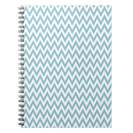 Blauw en wit Chevron Notitieboek (Voorkant)