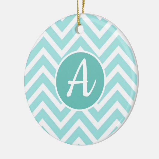 Blauw en wit chevron-patroon met ornament (Links)