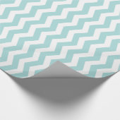Blauw en wit Chevron Pattern Cadeaupapier (Hoek)