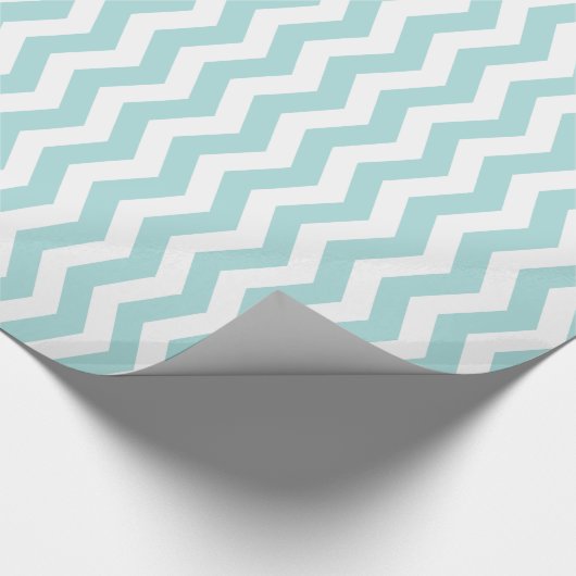 Blauw en wit Chevron Pattern Cadeaupapier (Hoek)