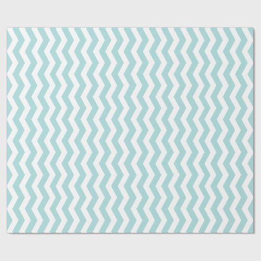 Blauw en wit Chevron Pattern Cadeaupapier (Vlak)