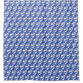 Blauw en wit chic oceaanspatpatroon douchegordijn (Voorkant)