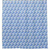 Blauw en Wit Chic Ocean Splash Pattern Douchegordijn (Voorkant)