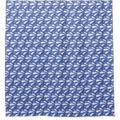 Blauw en Wit Chic Ocean Splash Pattern Douchegordijn (Voorkant)