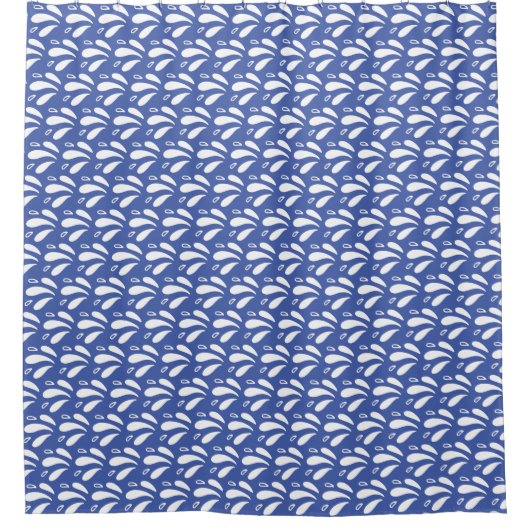 Blauw en Wit Chic Ocean Splash Pattern Douchegordijn (Voorkant)