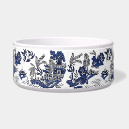 Blauw en wit China Blauw Wilg Dog Cat Bowl Voerbakje