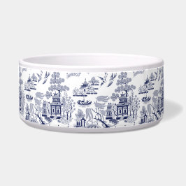 Blauw en wit China Blauw Wilg Dog Cat Bowl Voerbakje