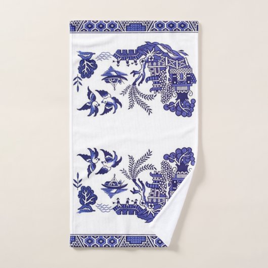 Blauw en wit China Blauw Willow Design Bad Handdoek (Handdoek)