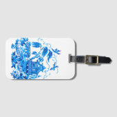 Blauw en wit China Blauw Willow Design Bagagelabel (Voorkant (horizontaal))