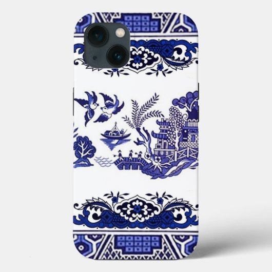 Blauw en wit China Blauw Willow Design Case-Mate iPhone Case (Achterkant)