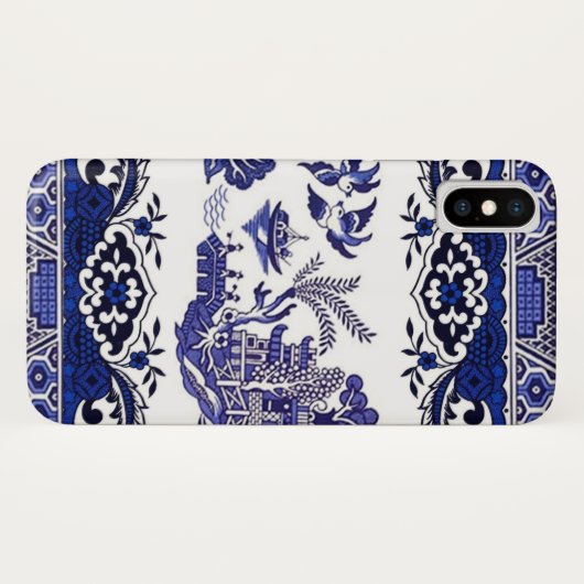 Blauw en wit China Blauw Willow Design Case-Mate iPhone Case (Achterkant (horizontaal))