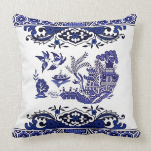 Blauw en wit China Blauw Willow Design Kussen