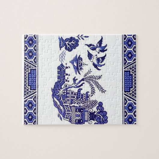 Blauw en wit China Blauw Willow Design Legpuzzel (Horizontaal)
