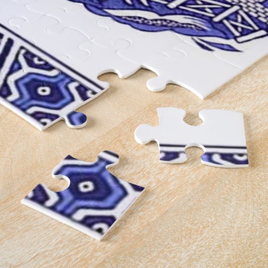 Blauw en wit China Blauw Willow Design Legpuzzel (Zijkant)