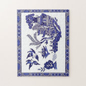 Blauw en wit China Blauw Willow Design Legpuzzel (Verticaal)