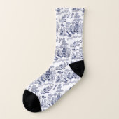 Blauw en wit China Blauwe Wille Socks (v1) Sokken (Links - buitenkant)