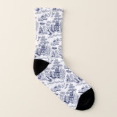 Blauw en wit China Blauwe Wille Socks (v1) Sokken (Rechts - buiten)