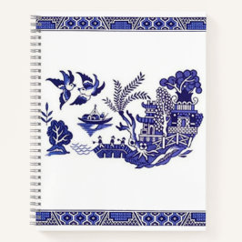 Blauw en wit China Blue Willow Sketchbook Notitieboek