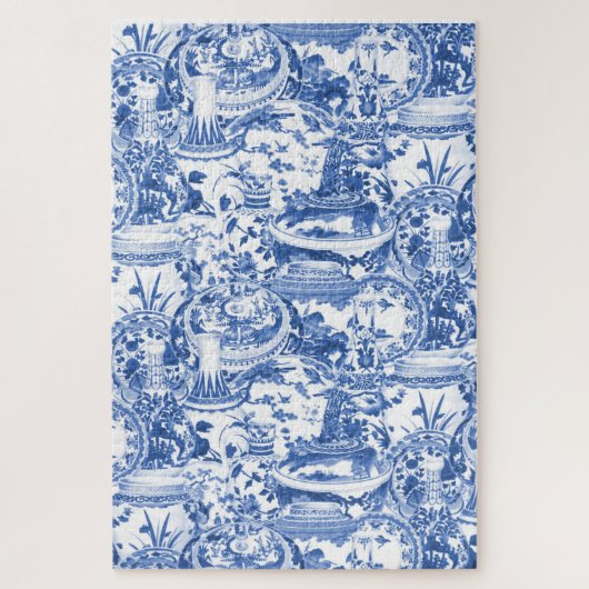 Blauw en wit China design Legpuzzel (Verticaal)