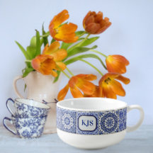 Blauw en wit China Kijk Tegels eigen initialen