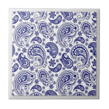 Blauw en wit China patroon met Paisleys-Design