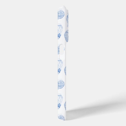 Blauw en wit China Print Monogram Waterverf Case-Mate iPhone Case (Achterkant / Rechts)