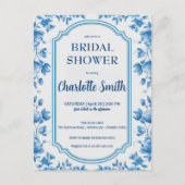 blauw en wit Chinees antiek bruidsdouche Briefkaart (Voorkant)