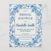 blauw en wit Chinees antiek bruidsdouche Briefkaart (Voorkant)